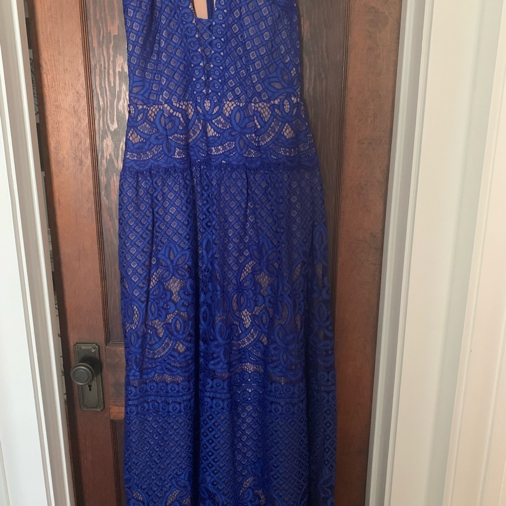 BCBG gown with cutout design